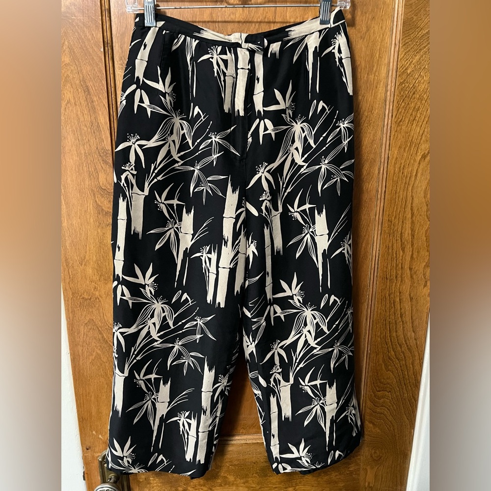 Harve benard silk bamboo print capris